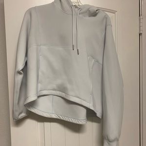 Lululemon light blue neoprene cropped hoodie jacket